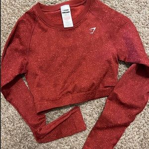 Maroon Gymshark workout top